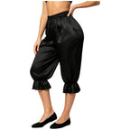Women's Satin Renaissance Ruffle Bloomers - Cosplay Capri Pants