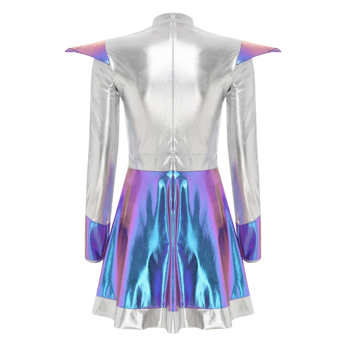 Women's Metallic Shiny Alien Astronaut Costume - Robot Dress