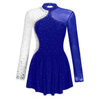 Women's Rhinestone Figure Skating Dress - Ruffled Lyrical Costume
