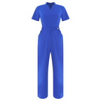 Women's Professional Scrub Jumpsuit - V-Neck Multi-Pocket Uniform