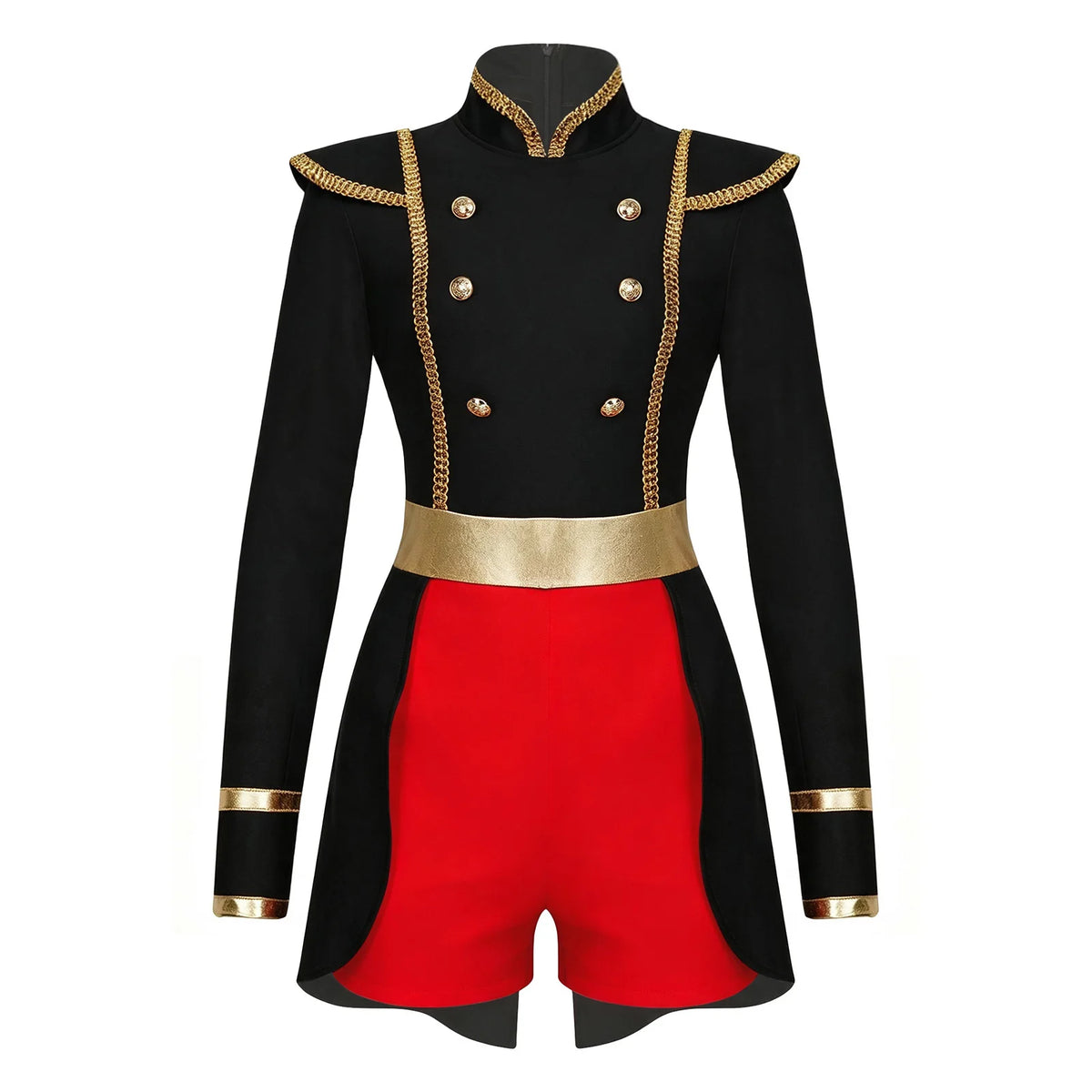 Women's Ringmaster Swallowtail Jumpsuit - Gold Trim Bodysuit