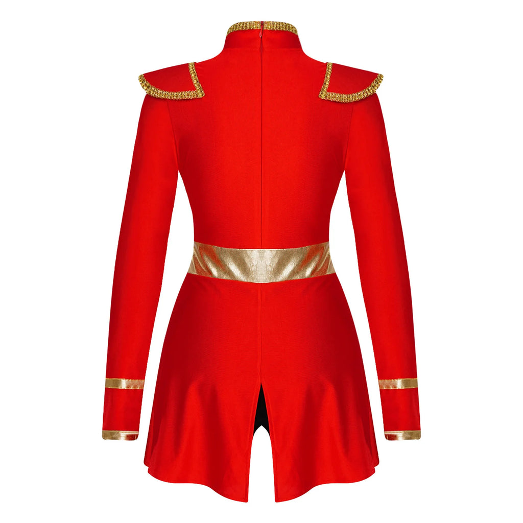 Women's Ringmaster Swallowtail Jumpsuit - Gold Trim Bodysuit