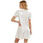 Women's Victorian Empire Waist Sleep Dress - Puff Sleeve Nightgown