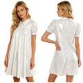 Women's Victorian Empire Waist Sleep Dress - Puff Sleeve Nightgown