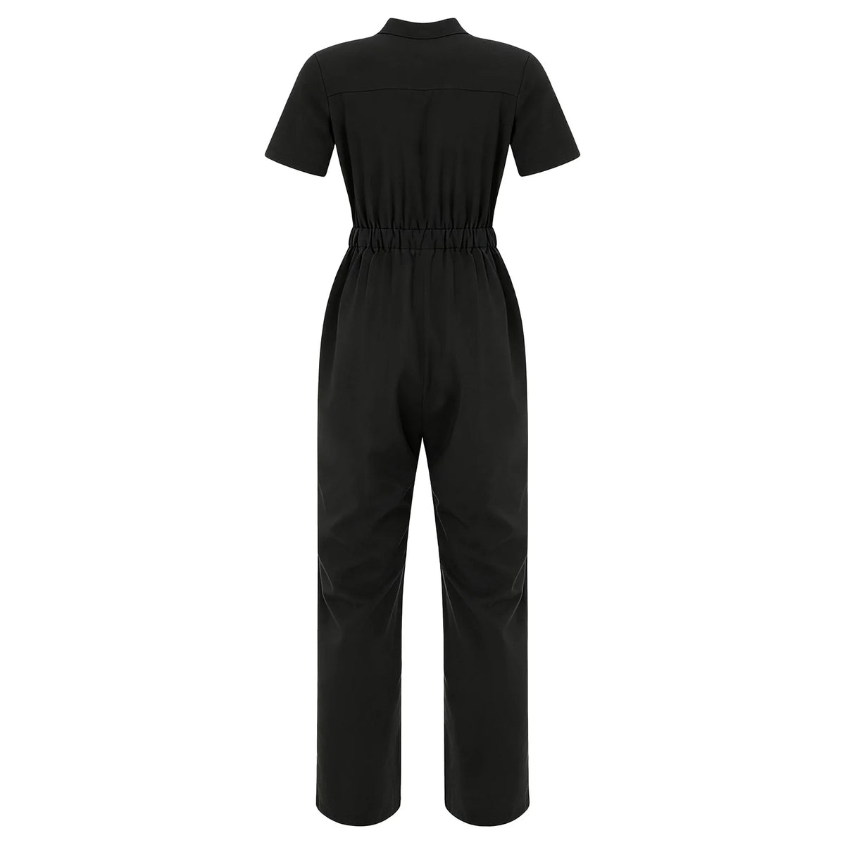 Women's Professional Scrub Jumpsuit - V-Neck Multi-Pocket Uniform