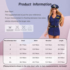 Women's Police Officer Costume - Complete 6-Piece Cop Dress Set