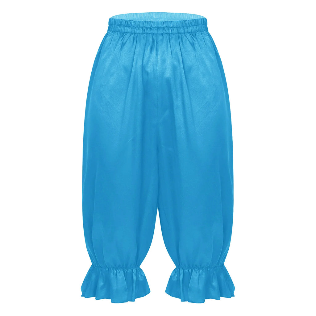 Women's Satin Renaissance Ruffle Bloomers - Cosplay Capri Pants