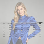 Women's Victorian Circus Ringmaster Satin Blazer - Puff Sleeve Top