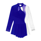 Women's Rhinestone Figure Skating Dress - Ruffled Lyrical Costume