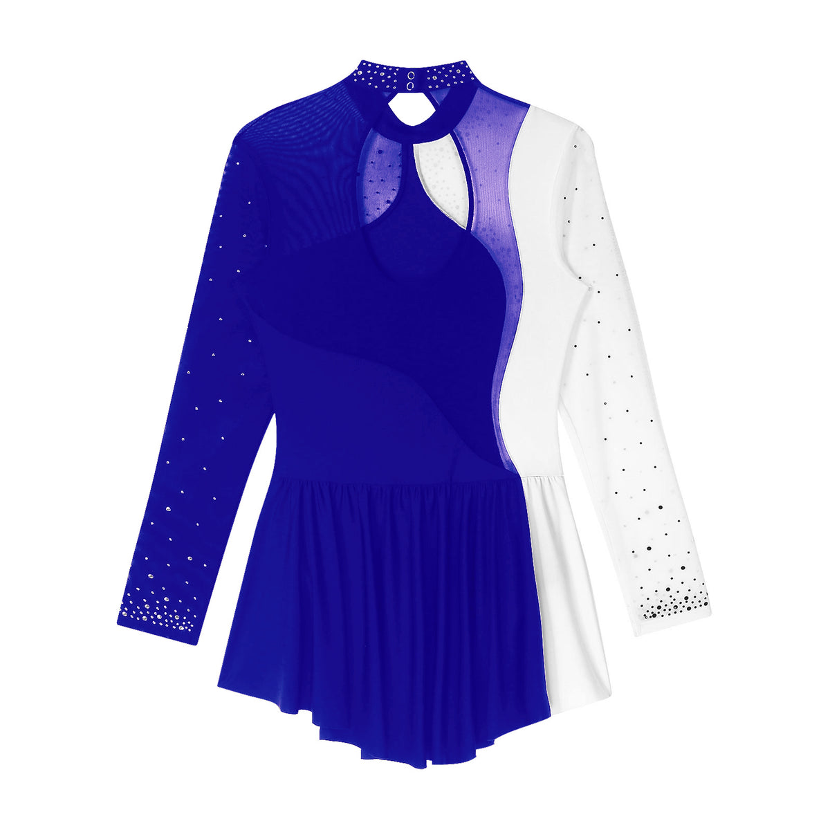 Women's Rhinestone Figure Skating Dress - Ruffled Lyrical Costume