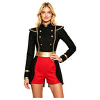 Women's Ringmaster Swallowtail Jumpsuit - Gold Trim Bodysuit