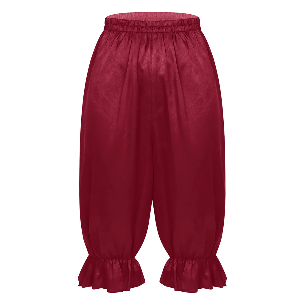 Women's Satin Renaissance Ruffle Bloomers - Cosplay Capri Pants