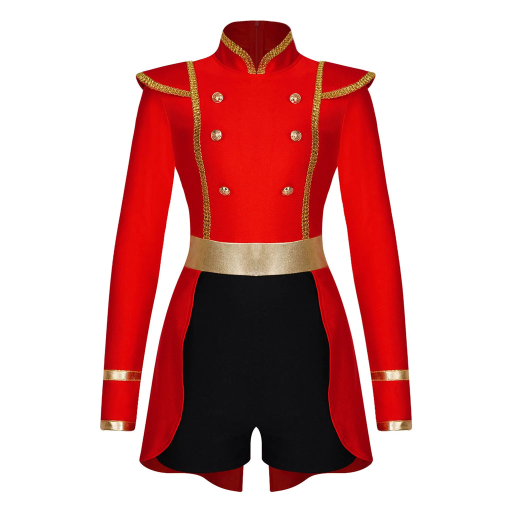 Women's Ringmaster Swallowtail Jumpsuit - Gold Trim Bodysuit