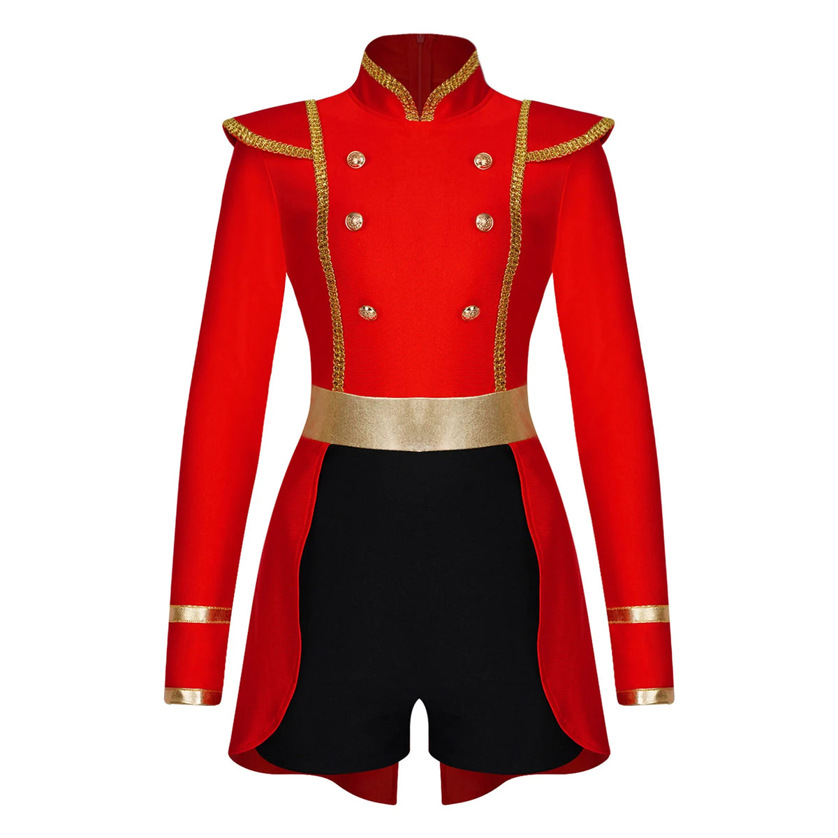 Women's Ringmaster Swallowtail Jumpsuit - Gold Trim Bodysuit