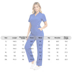 Women's Professional Scrub Jumpsuit - V-Neck Multi-Pocket Uniform