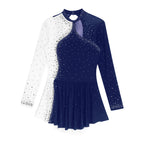 Women's Rhinestone Figure Skating Dress - Ruffled Lyrical Costume