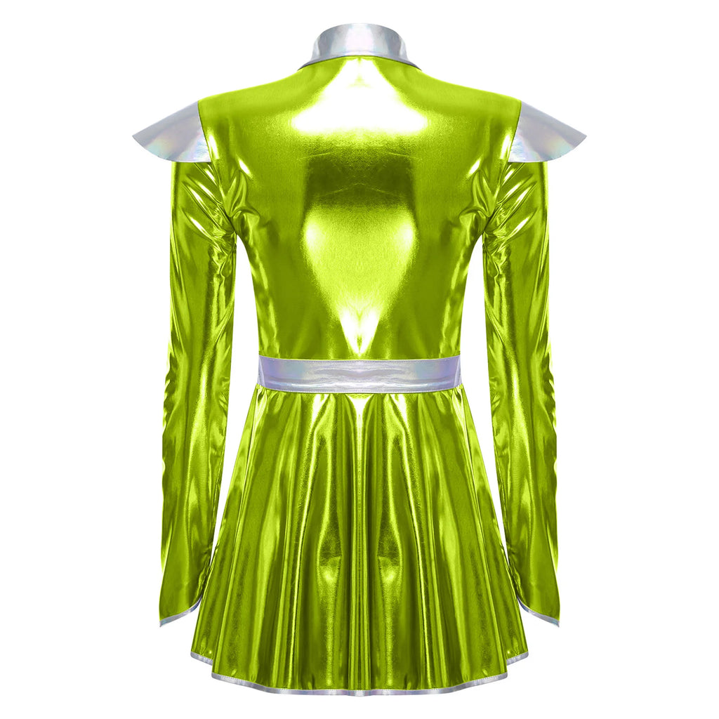 Women's Metallic Astronaut Cadet Dress - Alien Cosplay Costume