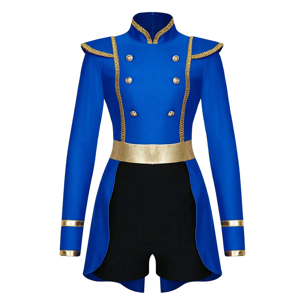 Women's Ringmaster Swallowtail Jumpsuit - Gold Trim Bodysuit