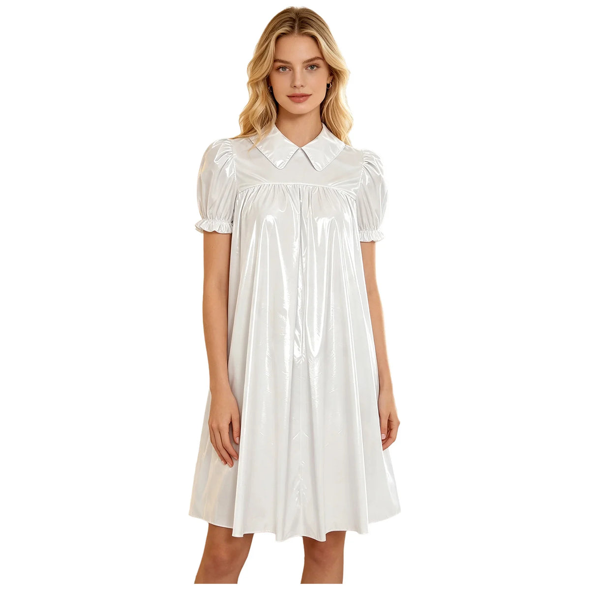Women's Victorian Empire Waist Sleep Dress - Puff Sleeve Nightgown