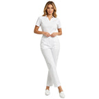 Women's Professional Scrub Jumpsuit - V-Neck Multi-Pocket Uniform