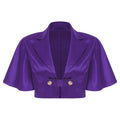 Women's Victorian Satin Cropped Blazer - Flounce Sleeve Rave Coat