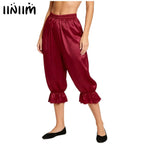 Women's Satin Renaissance Ruffle Bloomers - Cosplay Capri Pants
