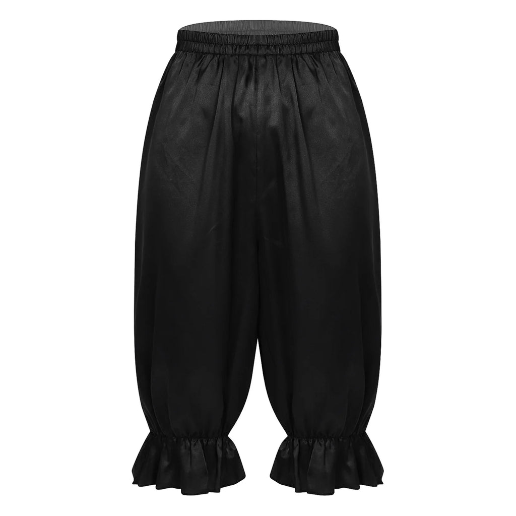 Women's Satin Renaissance Ruffle Bloomers - Cosplay Capri Pants