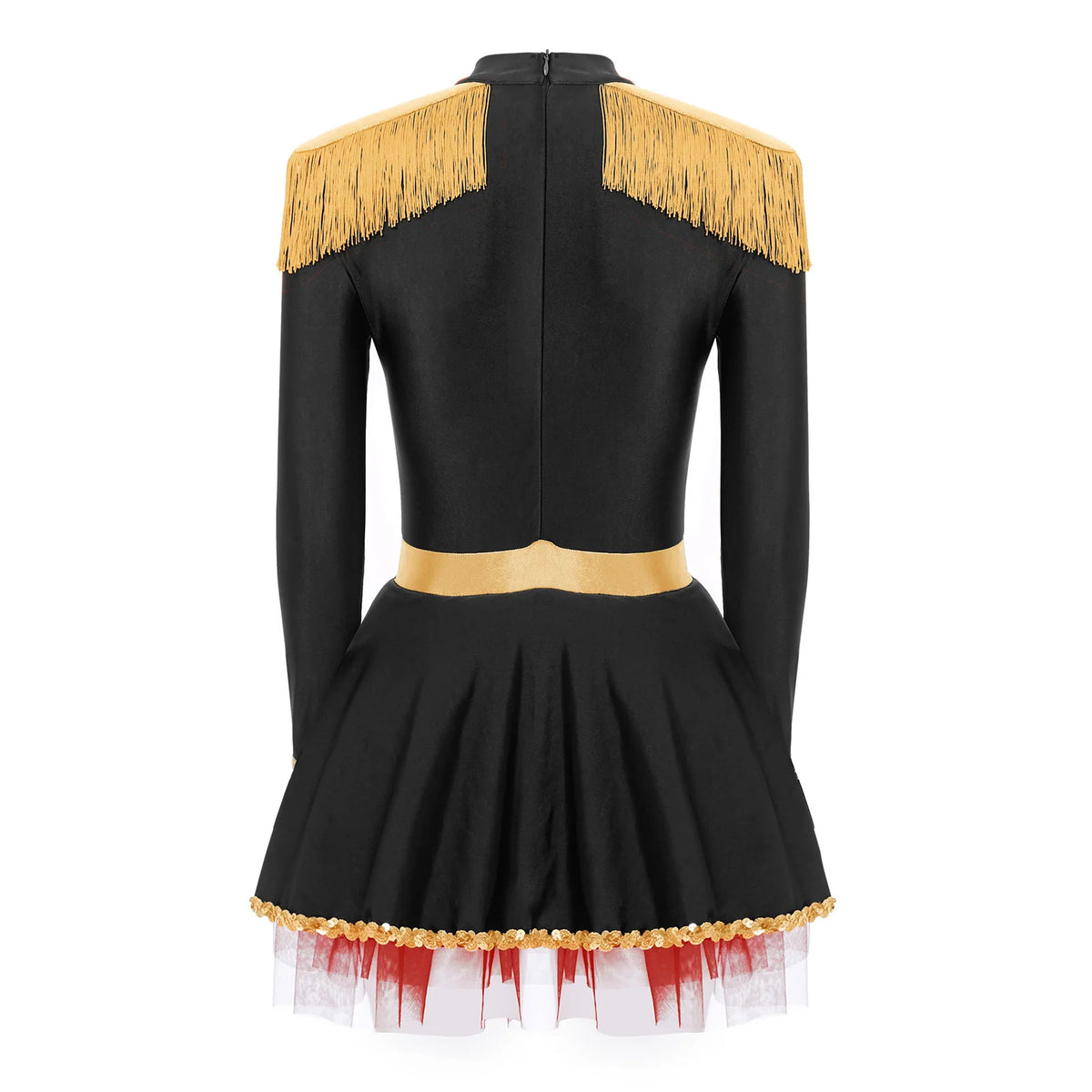 Circus Ringmaster Sequined Bodysuit - Fringe Shoulder Costume Dress