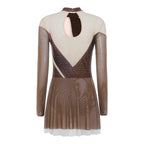 Women's Rhinestone Figure Skating Dress - Ruffled Lyrical Costume
