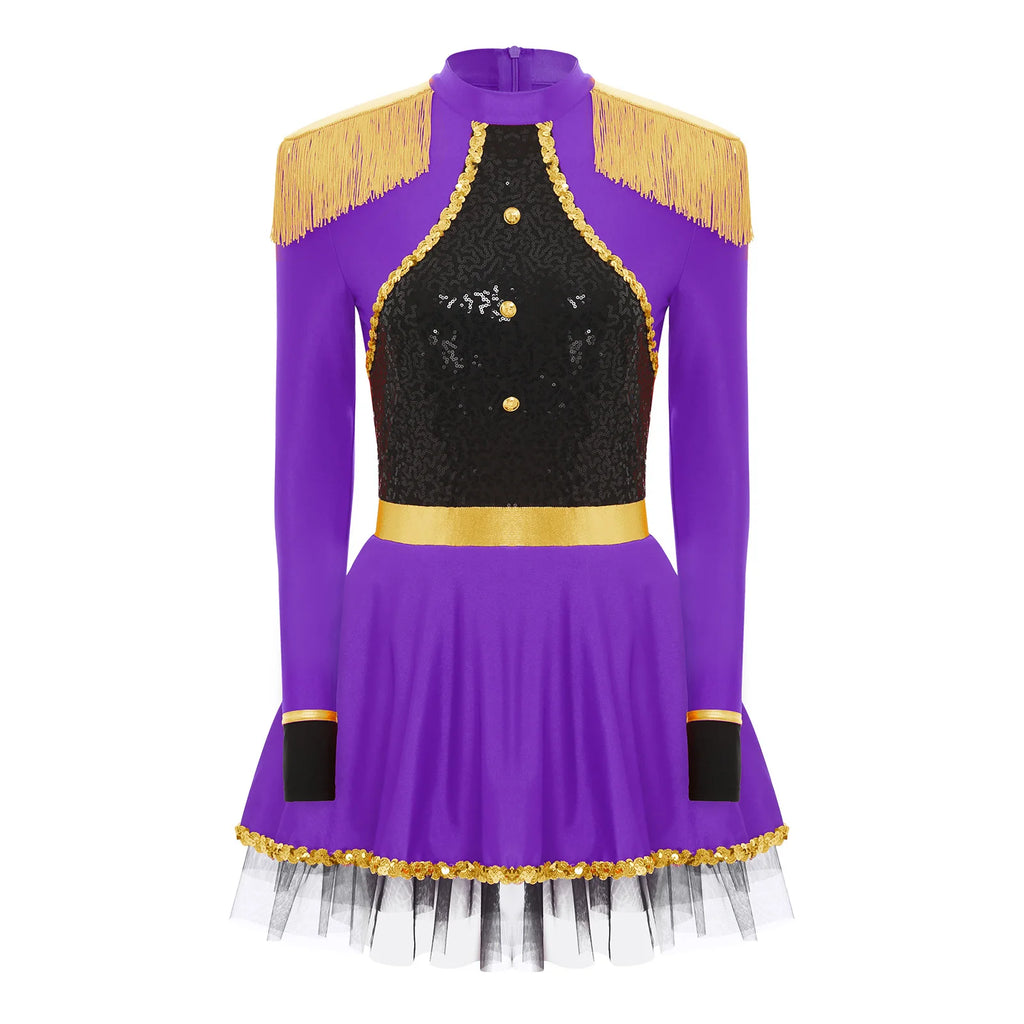 Circus Ringmaster Sequined Bodysuit - Fringe Shoulder Costume Dress