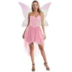 Fairy Elf Sequin Dress Set - High-Low Tulle Dress with Wings