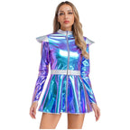 Women's Metallic Astronaut Cadet Dress - Alien Cosplay Costume