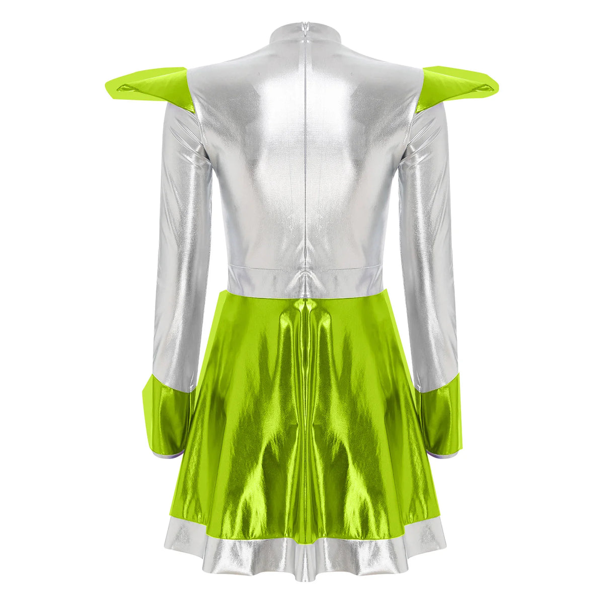 Women's Metallic Shiny Alien Astronaut Costume - Robot Dress