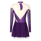 Women's Rhinestone Figure Skating Dress - Ruffled Lyrical Costume