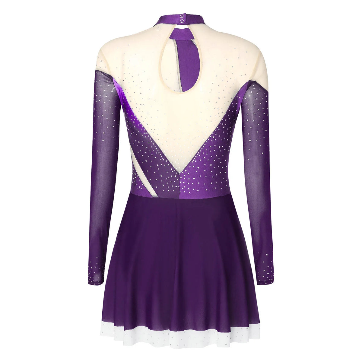 Women's Rhinestone Figure Skating Dress - Ruffled Lyrical Costume
