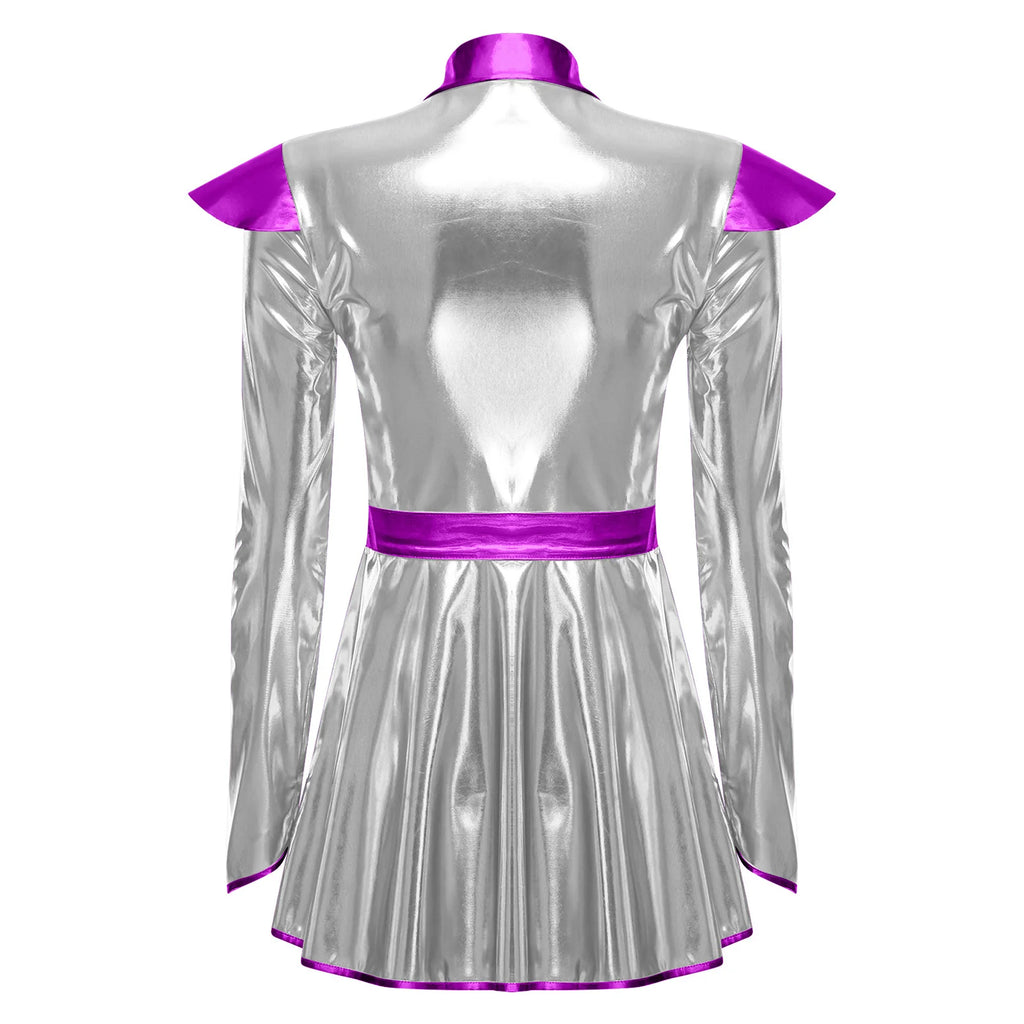 Women's Metallic Astronaut Cadet Dress - Alien Cosplay Costume
