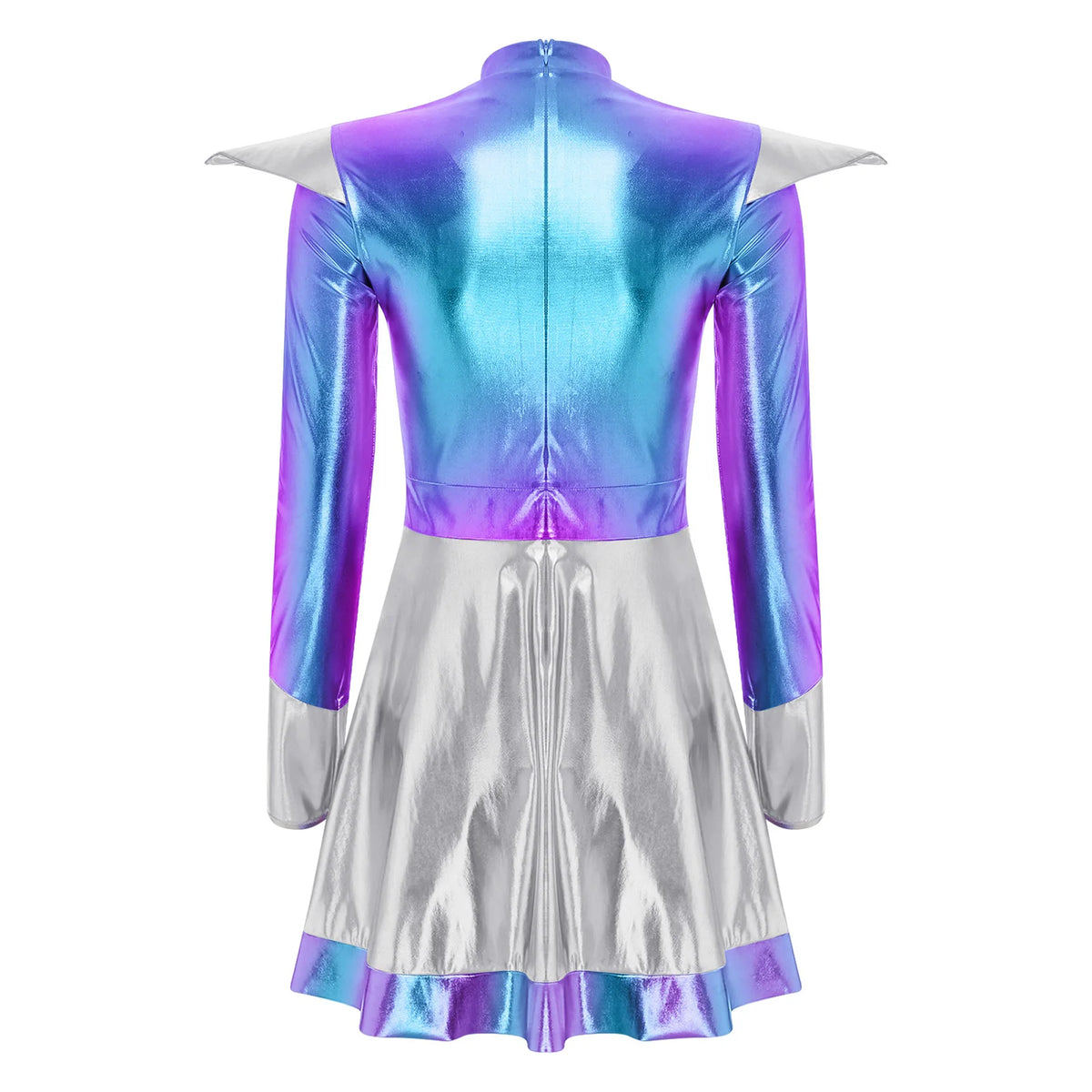 Women's Metallic Shiny Alien Astronaut Costume - Robot Dress