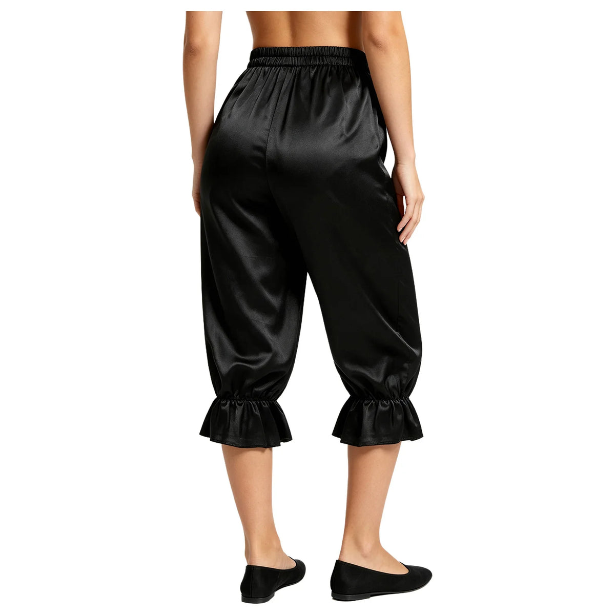 Women's Satin Renaissance Ruffle Bloomers - Cosplay Capri Pants