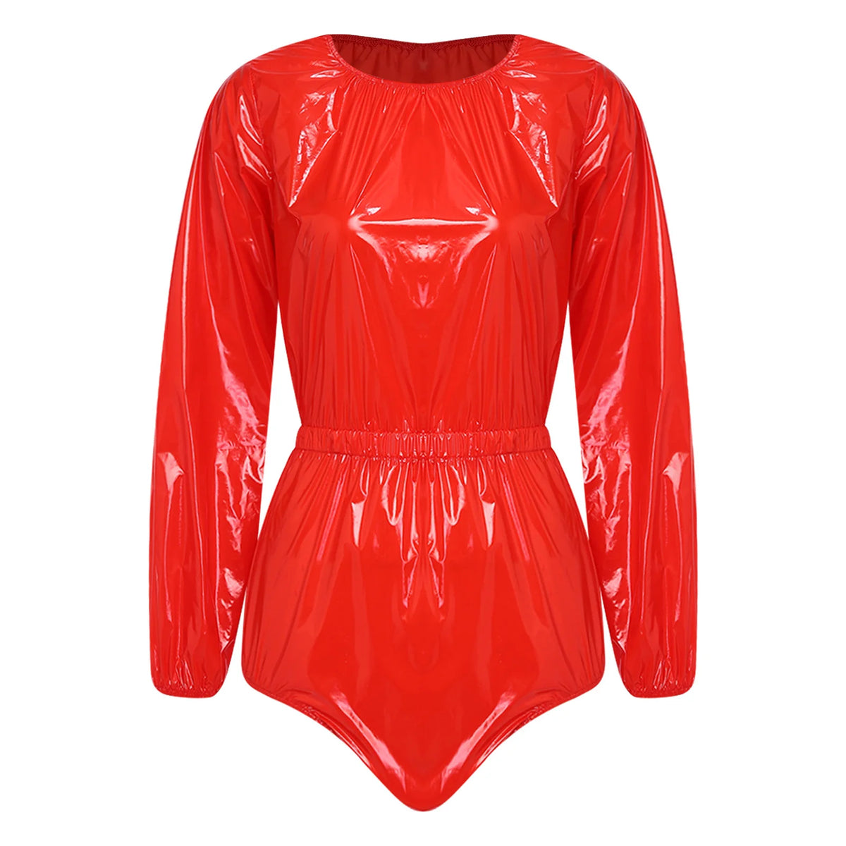 Metallic Glossy Bikini Set - Wire-Free High-Waisted Swimsuit