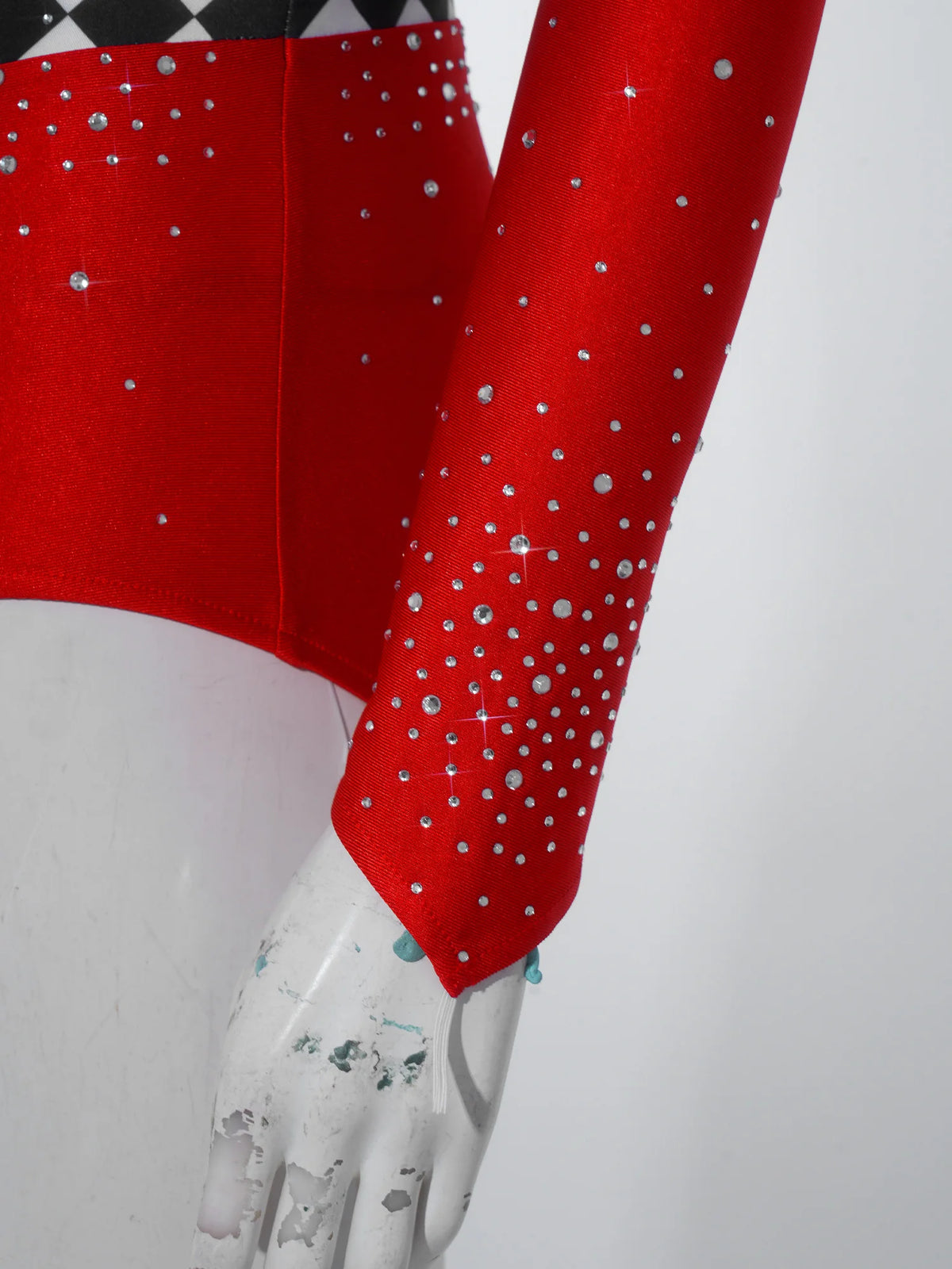Women's Queen Clown Circus Halter Leotard with Detachable Sleeves