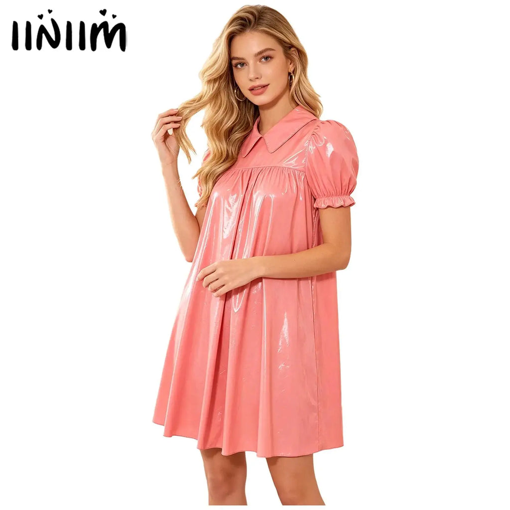 Women's Victorian Empire Waist Sleep Dress - Puff Sleeve Nightgown