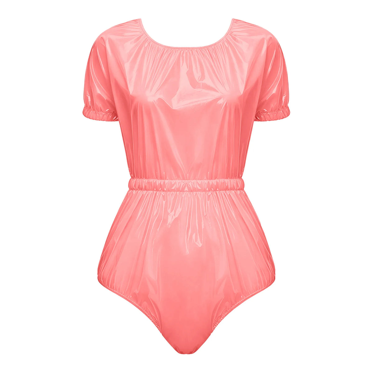 Metallic Glossy Bikini Set - Wire-Free High-Waisted Swimsuit