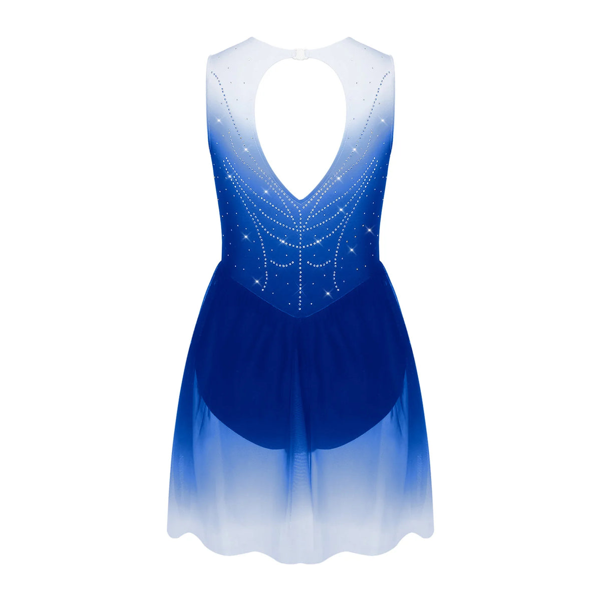 Girls Gradient Rhinestone Figure Skating Ballet Tutu Dress
