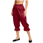 Women's Satin Renaissance Ruffle Bloomers - Cosplay Capri Pants