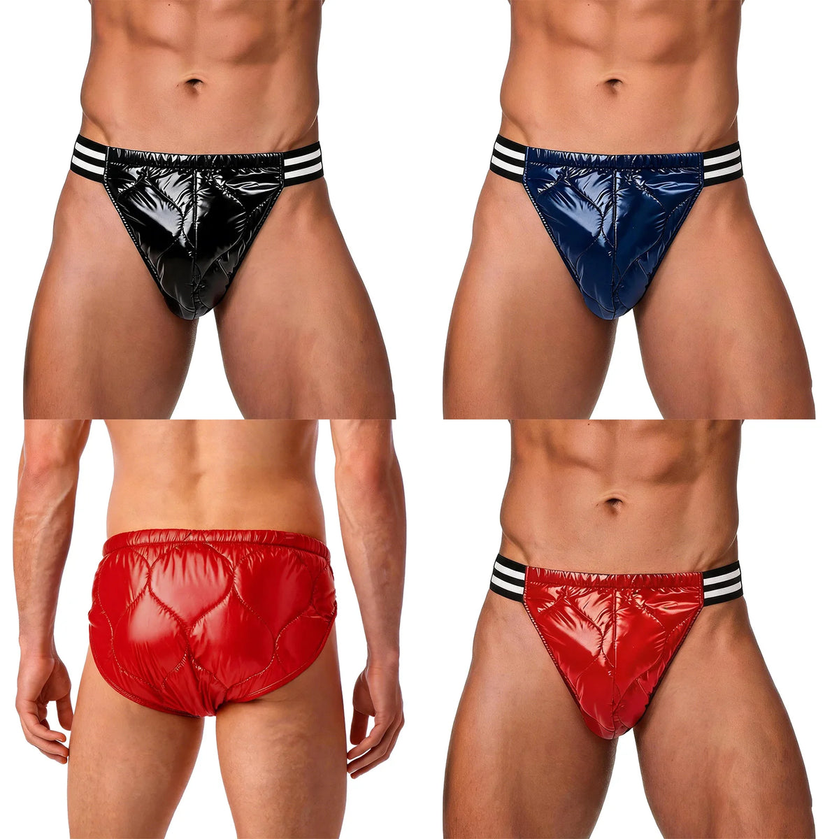 Men's Quilted Puffer Briefs - Warm Adaptive Diaper Cover Underwear